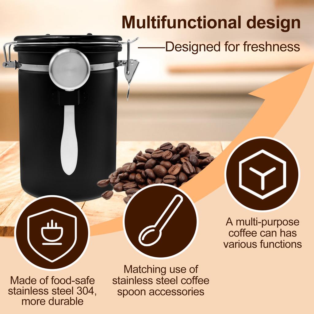 1800 мл Вакуумный Герметичный Кувшин Контейнер для Хранения Кофейных Зерен Нержавеющая Сталь Хранение Зерна Чая Орехов Кухонный Контейнер для Хранения Продуктов Свежими