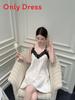 Ice Silk Summer Sleep Dress With Vneck And Floral Lace For Youth Women