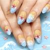 24-piece Глянцевый Миндальный Морская Звезда Дизайн Ногтей для Весны/Лета