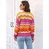 Women's Autumn and Winter Rainbow Pattern Patchwork Striped Casual Jumper