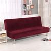 Velvet Plush Armless Sofa Bed Cover Folding Seat Slipcover Modern Stretch Sofa Bed Covers Elastic Couch Protector Home Hotel