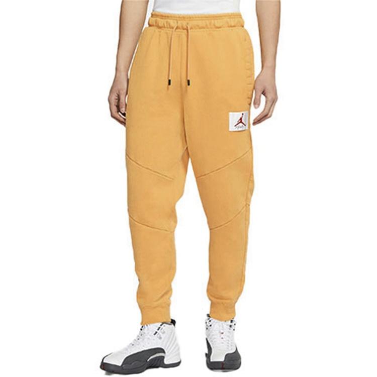 Air Jordan Flight MENS Casual Fleeced Sports Pants Yellow Men's CK6471-217