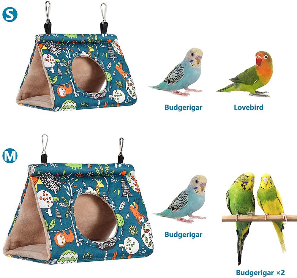 Winter Warm Bird Nest House Parrot Hanging Hammock Velvet Shed Hut Finch Cage Plush Birds Hideaway Pet Sleeping Bed Perch Swing