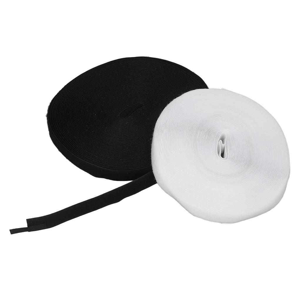 2 шт. Лента Velcro 25 м Длина Черный Белый 2,5 см Ширина Мягкий Нейлон DIY Резка Самоклеящаяся Лента Velcro