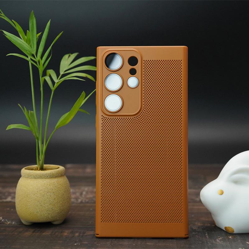 New Stylish Ultra Thin A54 Cooling Mesh Shell Samsung S24ultra Mobile Phone Case Suitable for S23 Lens Film Full Inclusive PC