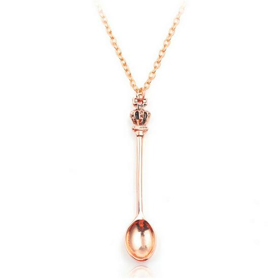 Королевское ожерелье «Корона Алисы»: Мини Классическая Ювелирная Чайная Ложка Подвеска