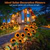 Solar Sunflower/Butterfly Flower Lights Outdoor Garden Landscape Waterproof LED Lawn Lampfor Yard Patio Christmas Party Decor