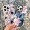 Акварельный Чехол для Телефона с Красивыми Цветами для IPhone 13 Mini 15 16 Plus 15 14 13 12 11 Pro Max Ударопрочный Матовый Лазерный Задний Чехол Fundas