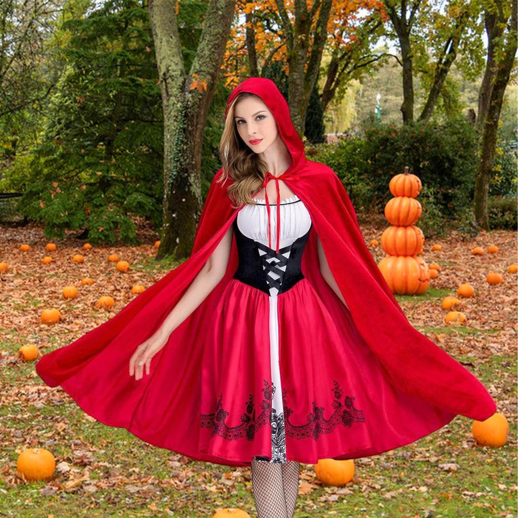 Halloween Costume Little Red Riding Hood Halloween Cosplay Little Red Riding Hood Costume Witch Gorgeous Beautiful Adult Costume Halloween Costume