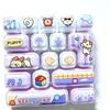 17-Key Mini Keyboard Pendant Transparent Dual-Tone Keyboard Keychain  Hanging Charm