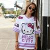 26 Женская футболка для девочек с принтом Hello Kitty Женская футбольная майка Модная спортивная одежда Оверсайз Спортивная одежда для тренировок детская футболка