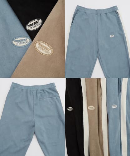 IMPROMES SIDEWAYSTANCE Men's Suede Punch Track Pants, Beige