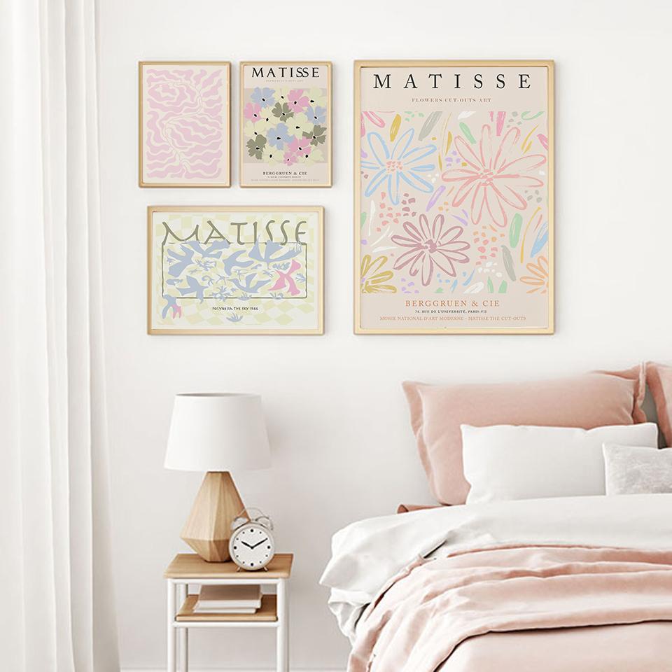 Nordic Matisse Picasso Danish Pastel Aesthetic Print Pastel Wall Posters and Prints Modern Art Canvas Paintings Living Room