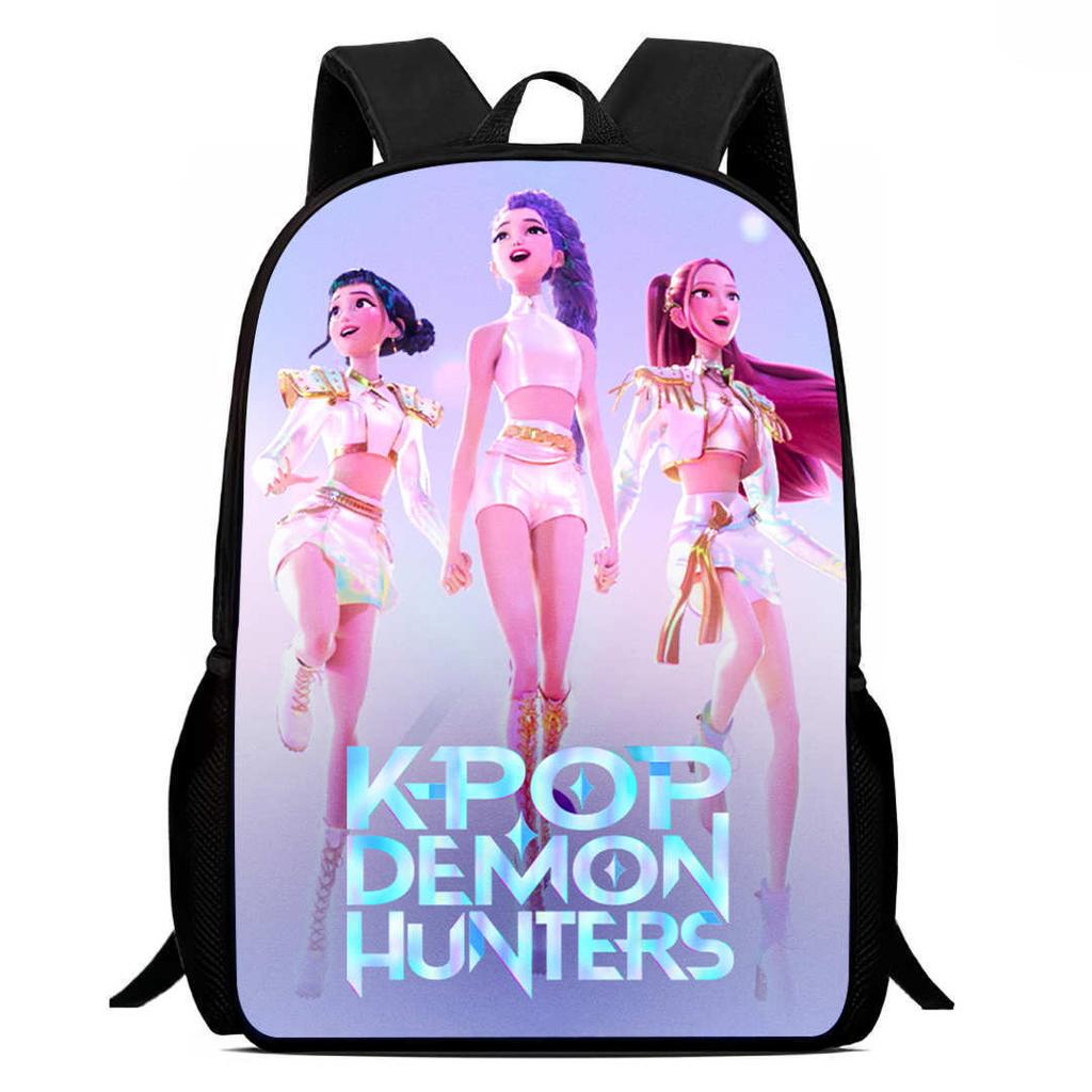 Printed Witch Hunters Student School Bag, Cartoon K-Pop Backpack Lightweight Casual 123Rd Grade Male