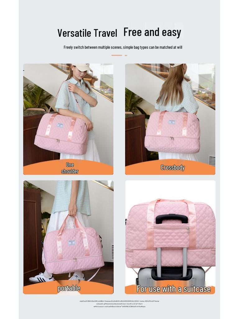 Women's Short Trip Travel Duffel Bag - Large Capacity, Wet/Dry Separation, Lightweight for Luggage or Yoga