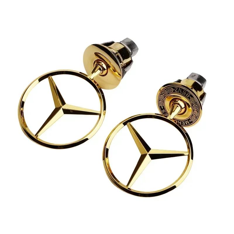 Автомобильная наклейка для Mercedes Benz Звезда на капот - Значок на капот автомобиля Передний хромированный логотип Маркировка капота для Benz C E S Класса W204 W205 W21