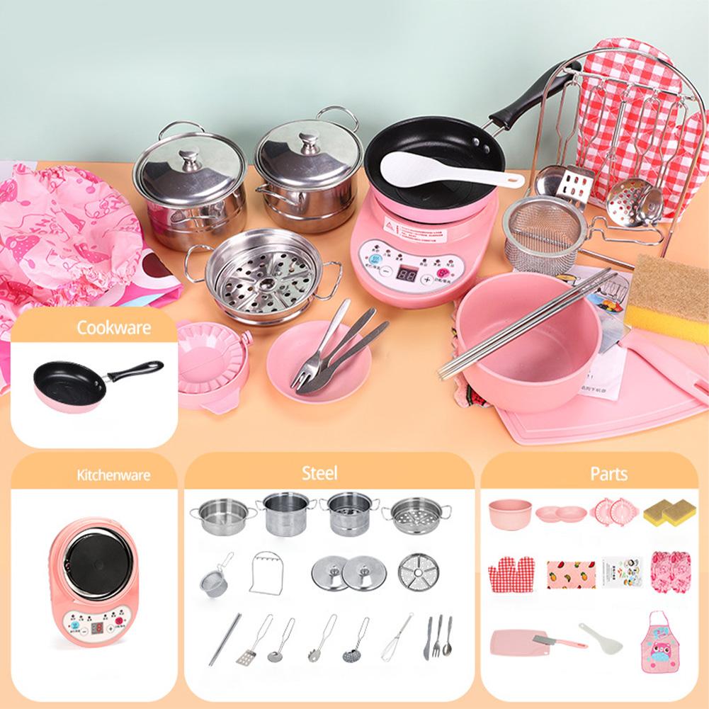 Kitchen Toy Set For Children Stainless Steel Mini Imitation Kitchen Cooking Tool Educational Toys Gifts For Boys And Girls