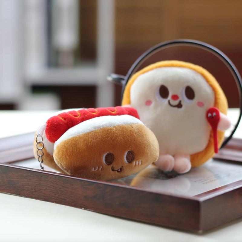 Creative Cute Cartoon Food Styling Plush Pendant Keychain Bag Charms Decoration