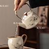 Кильн Жу kiln Поднимающийся горшок Керамический Бытовой Маленькая емкость Чайник Китайский Бамбуковый Чайный набор Подглазурная роспись Пить чай в офисе