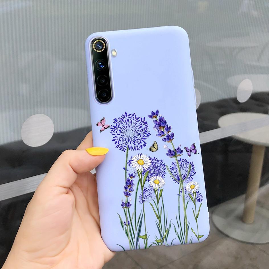 Для Realme 6 6 Pro Чехол Милые Узоры Молочной Коровы и Цветов Мягкая Задняя Крышка Для OPPO Realme 6 6S 6Pro RMX2061 Coque Funda Realme6 Capa