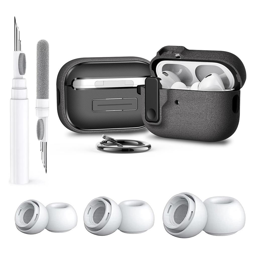 Чехол-обложка для AirPods Pro 2 с набором для чистки, Ударопрочный защитный чехол для AirPod Pro 2-го и 1-го поколений