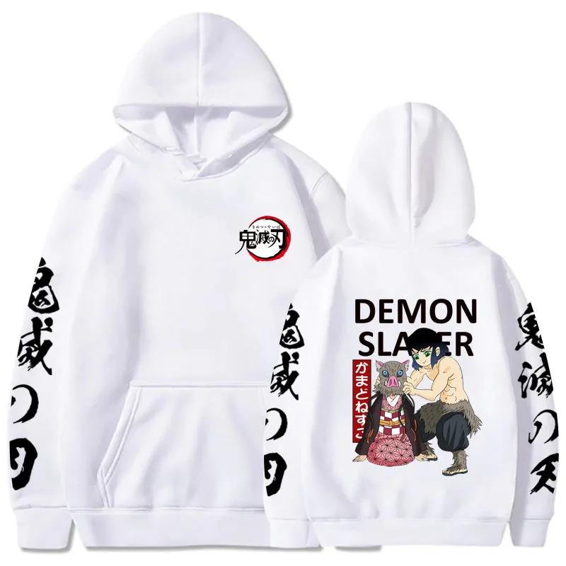 Demon Slayer Inosuke Hashibira Hoodies Anime Kimetsu No Yaiba Hooded Cute Kawaii Oversized Hoody Tops Men Women Sweatshirts