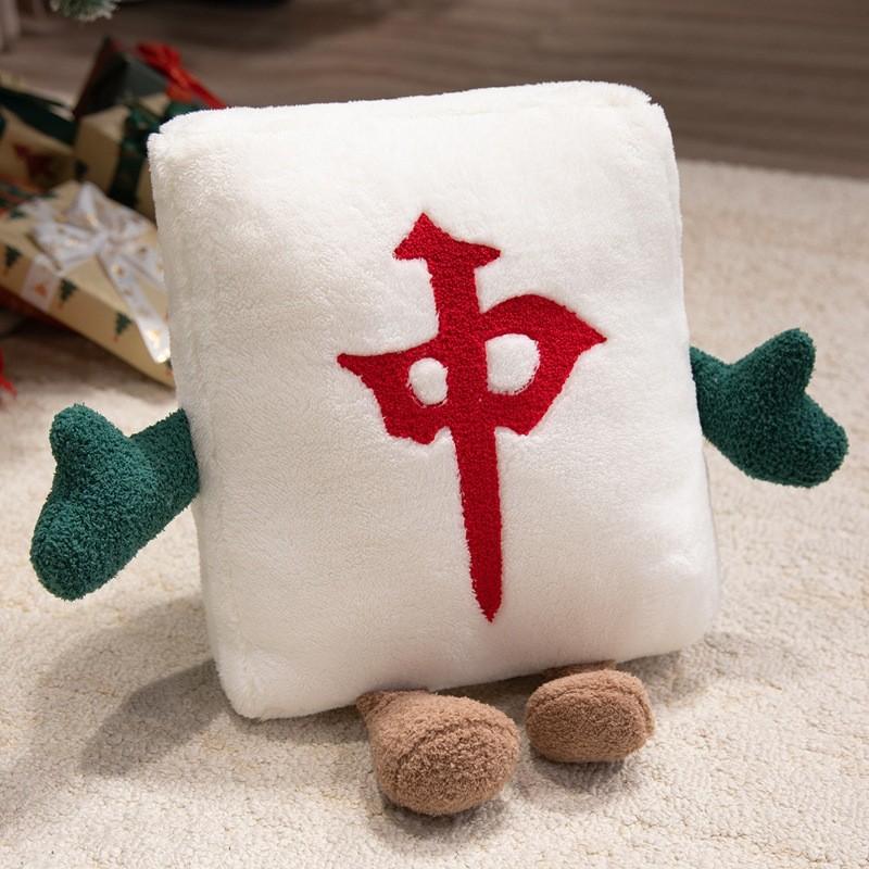 Adorable Mahjong Cushion With Soft Plush Cover For Desk Chair And Lounge Relaxation