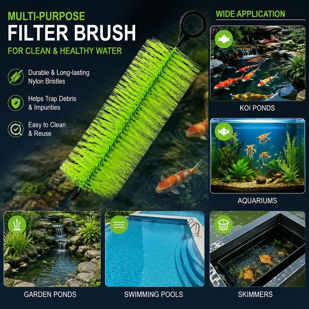 1Pcs Spiral Arrangement Aquatic Pond Filtration Brush for Garden Pond Pool Maintenance