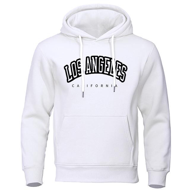 Лос-Анджелес, Калифорния, США, город, толстовки с буквами для мужчин, повседневная уличная одежда в стиле хип-хоп, флисовая толстовка с круглым вырезом, пуловер, мужская толстовка