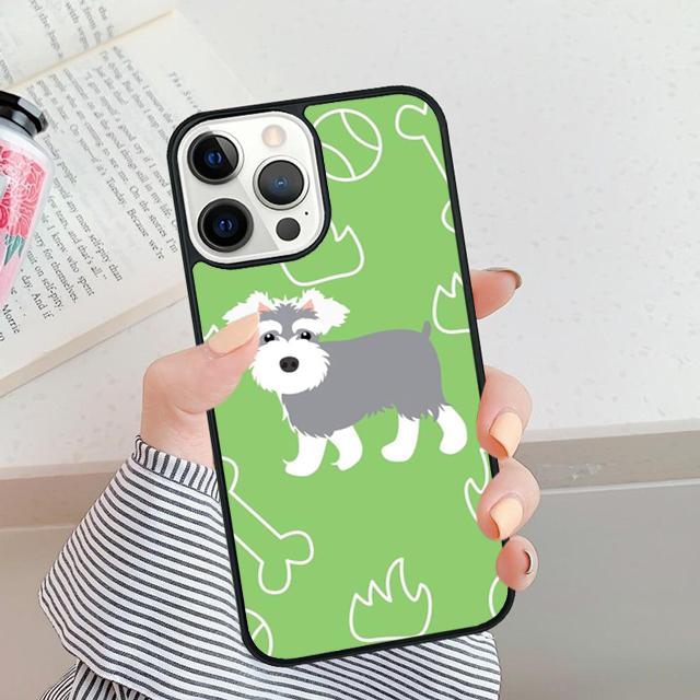 Cute Pet Dog Miniature Schnauzer Phone Case For iPhone 5 6 7 8 Plus X XR XS SE2020 Apple 11 12 13 Mini Pro Max Galaxy S20 S21
