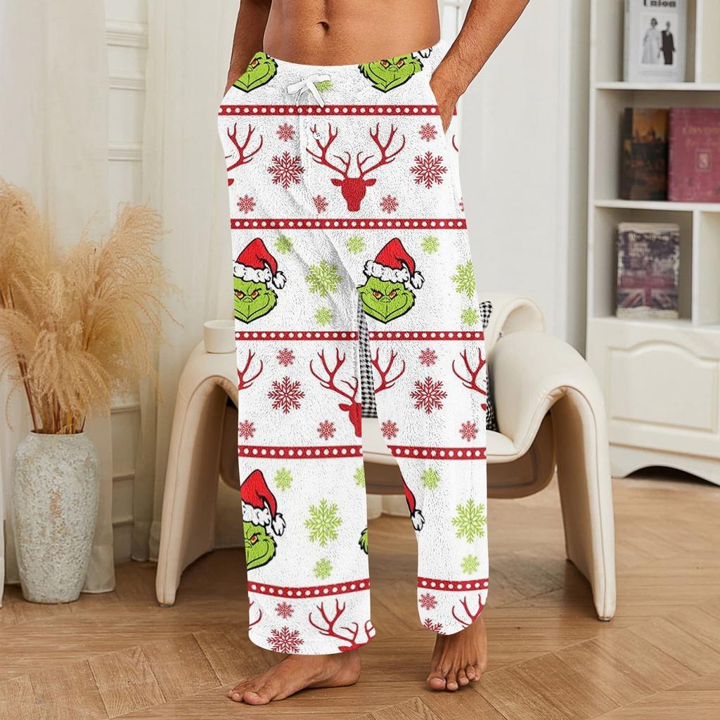 Men's Allover Printed Home Pants Sleeping Pajama Pants Long Pants Pajama Pants