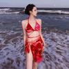 Korean Style Slimming Bikini: Women's Sexy Three-Piece Swimsuit Set with Unique Patterns
