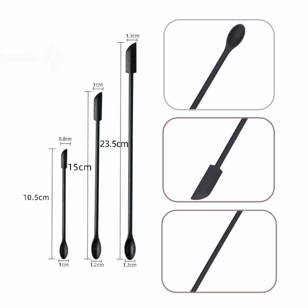 3pcs Long Handle Silicone Spatula Set Double Head Spatula  Beauty Product Scraping