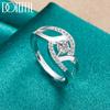 925 Sterling Silver Round AAA Zircon Ring Fashion Wedding Jewelry