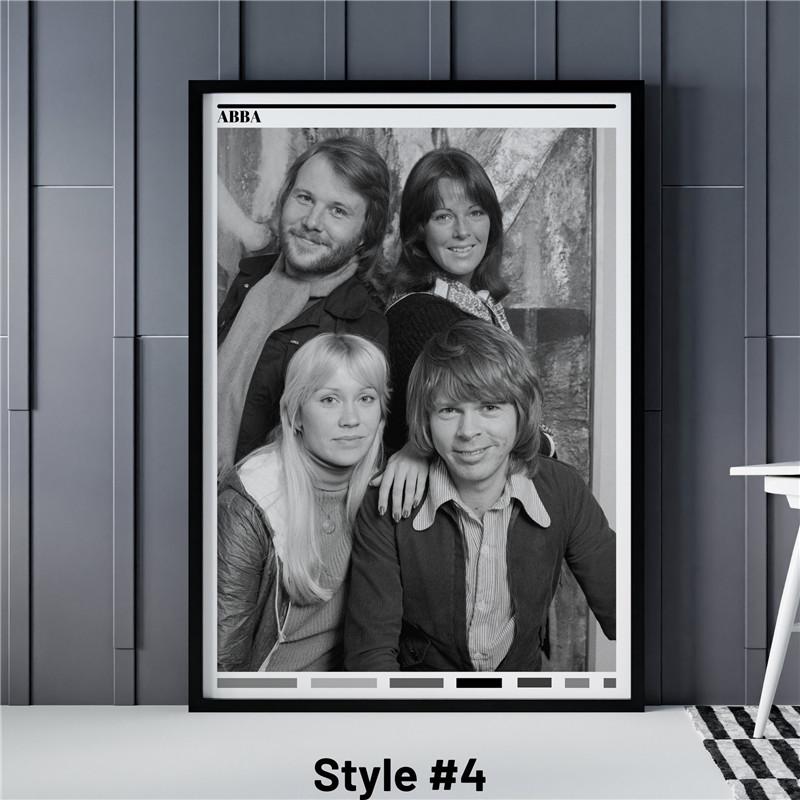 Плакат Abba, шведский поп-член Abba, черно-белый холст, живопись, постеры, декоративные фрески, настенное искусство, декор комнаты, эстетика