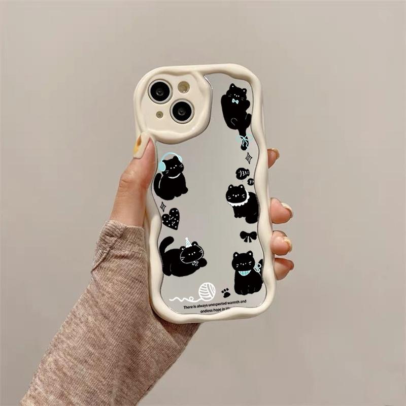 Милый Чехол-Шнурок с Зеркалом-Кошкой для Motorola Moto Edge 50 Fusion Pro Ultra G84 G14 G75 G35 G05 G15 G22 G30 G24 G54 G34 E13 E22 G35