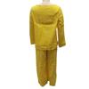 2Pcs/Set Women Casual Outfit O-neck Long Sleeve Tops Elastic Waist Wide Leg Long Pants Set Solid Color Loungewear