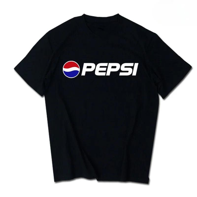 2026Summer New Trendy Brand INS Pepsi Cola Joint Tshirt Sprite CocaCola Unisexs and Unisexs Loose Cotton Couples Short Sleeves