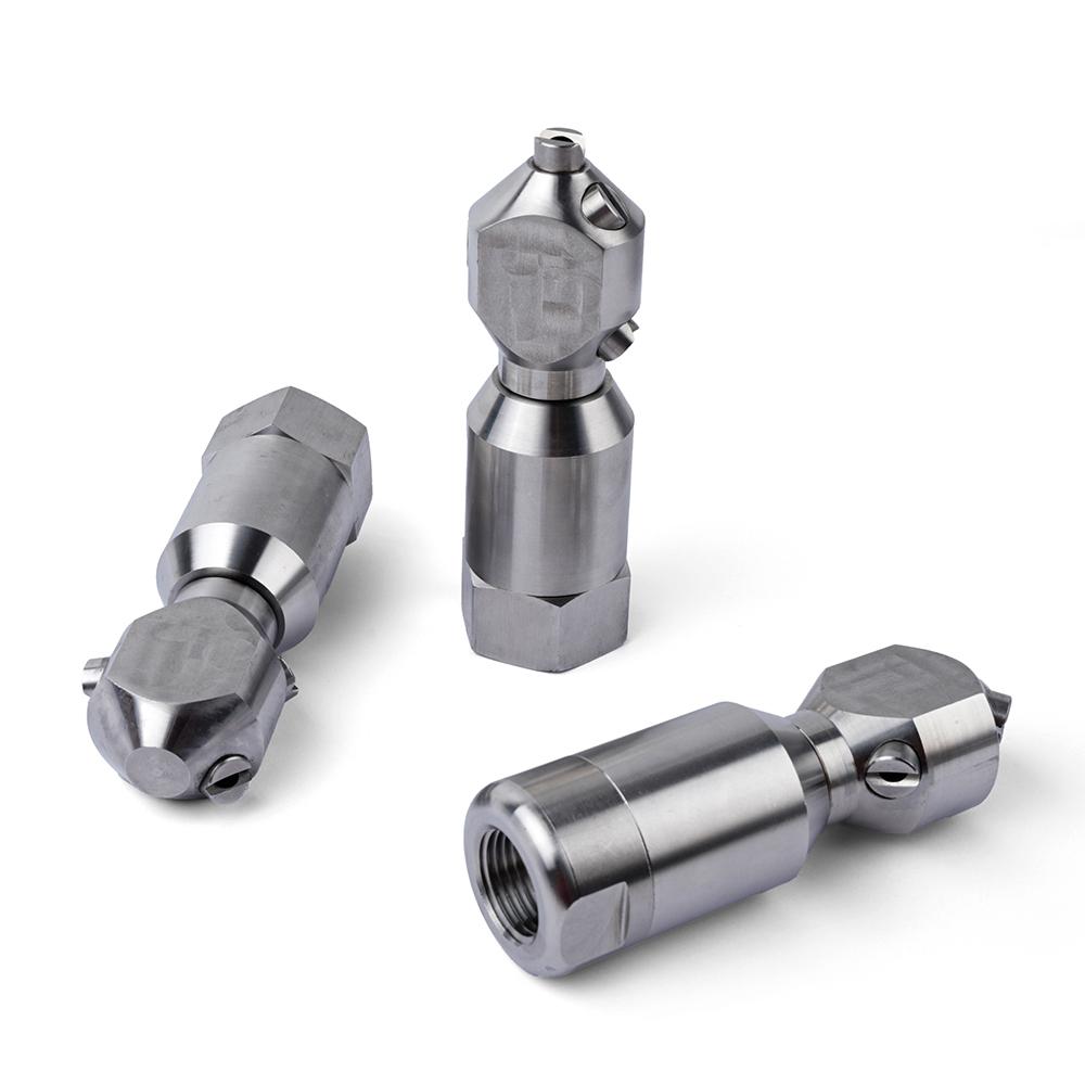 Automatic Rotating Cleaning Stainless Steel Fan-shaped Cone Nozzle, Bottle and Can Washing Spray Water