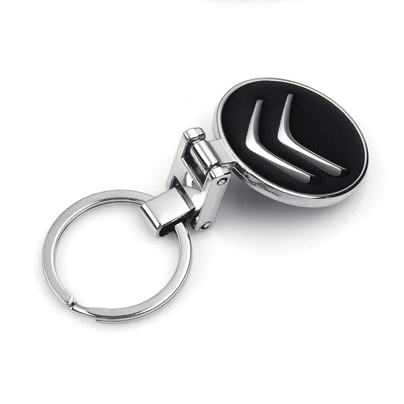 1pcs New Car Metal Keychain Hollow Key Ring Accessories For Citroen C1 C2 C3 C4 Grand Picasso C4L C5 C-ELYSEE Berlingo Cactus DS