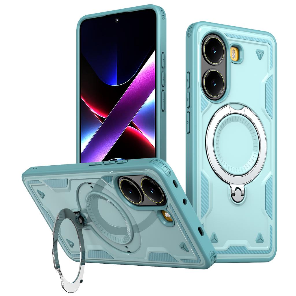 For Xiaomi Poco X7 Pro 5G/Redmi Turbo 4 5G Case Compatible with MagSafe Military Protection PC+TPU Kickstand Phone Cover