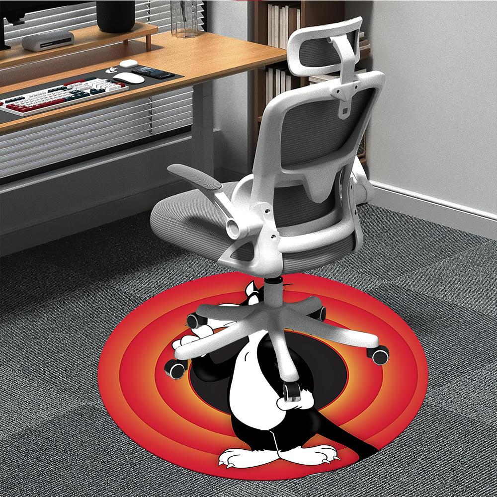 1pc Looney Tunes Sylvester Cat Office Round Area Rug, Under Office Chairs Bedroom Living Room Home Decor a1022315