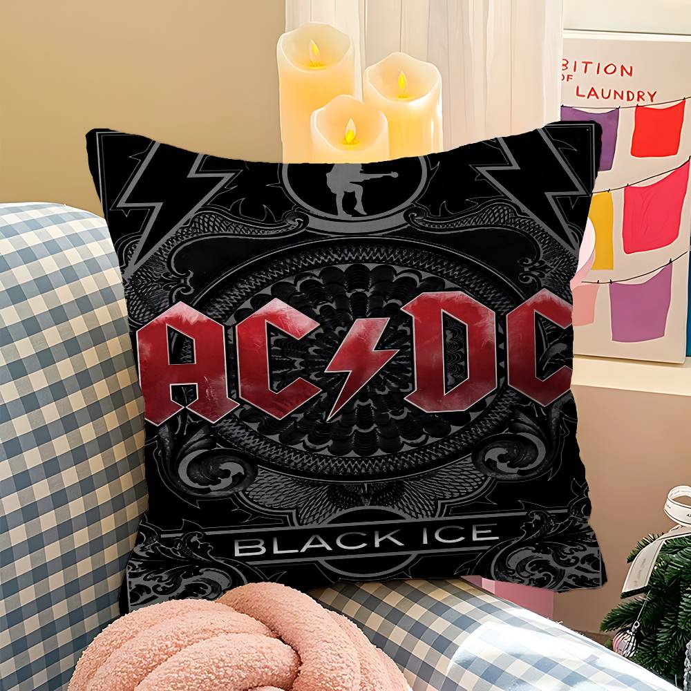 A-A-C D-C Band Cushion Cover Inches Farmhouse Decor Home Throw Pillow Covers For Couch Decorations