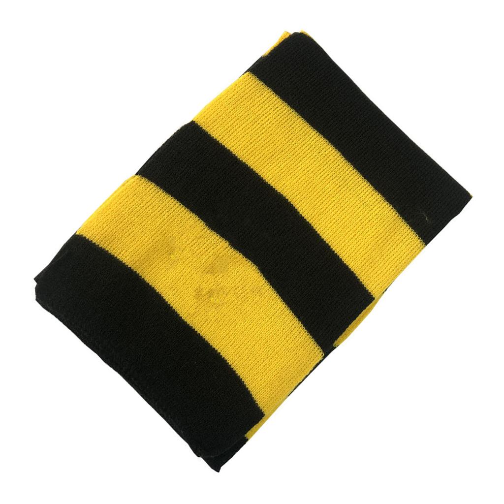 School Striped Scarf Yellow and Black Color Striped Print Soft Scarf for Boys Girls Winter