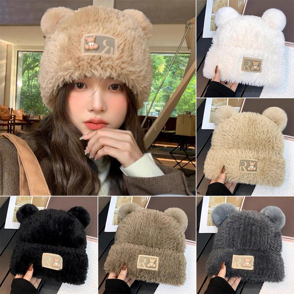 Plush Beanie Hat Ear Protection Bonnet Caps New Knitted Hat