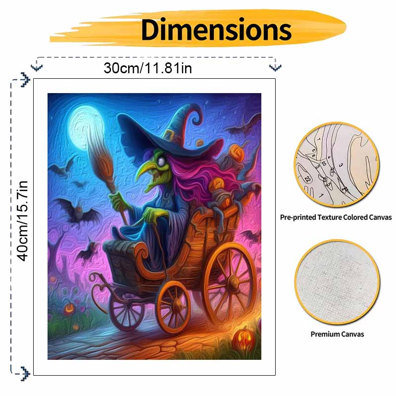 Disney DIY Witch Pumpkin Painting Kit Classic Style Home Decor Craft Gift Idea for Wall Art Festive Atmosphere Fun Celebration Creative