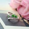 Adjustable Enamel Leaf Ring Irregular Women's Ring Elegant Leaf Opening Ring  Daily Wear