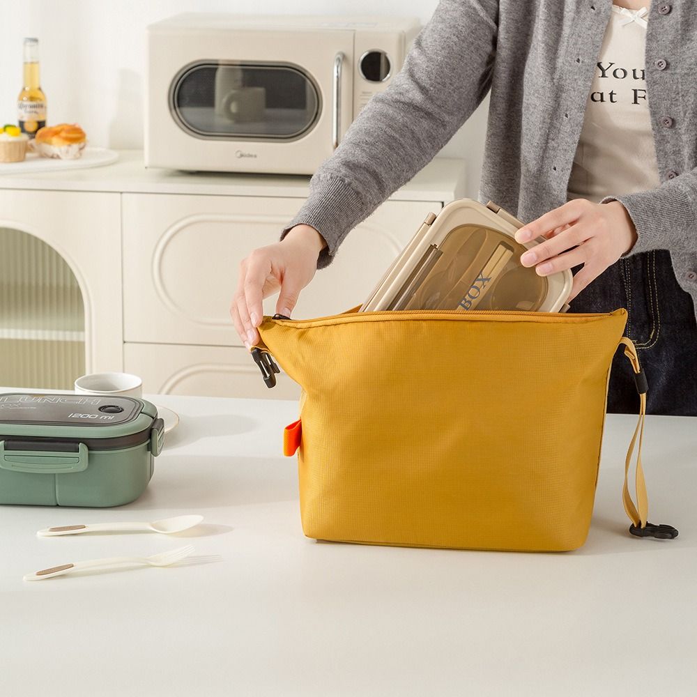 Foldable Lunch Bag Waterproof Lunch Handbag Handheld Insulated Bag Storage Pouch