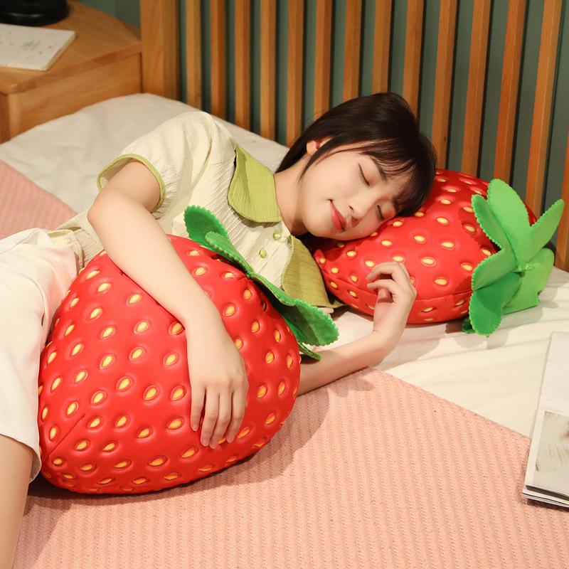 Cartoon Simulation Big Strawberry Lovely Pillow Large Plush Toy Girl Fruit Cushion Bedroom Living Room Sofa Decoration Pillow