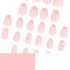 Классический французский белый маникюр День святого Валентина Дизайн ногтей с бантом Накладные ногти Средние и короткие Квадратные накладки на ногти